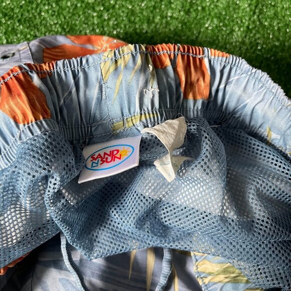 San N Sun Quick Dry Hawaiian Floral Swimwear Swim Board Short Trunks Size L - Picture 7 of 15